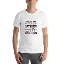 Load image into Gallery viewer, April 21th girls with tattoos pretty eyes and thick thighs Unisex T-Shirt
